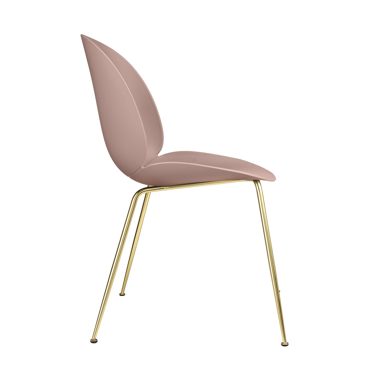 gubi  beetle dining chair conic base messing  weiß
