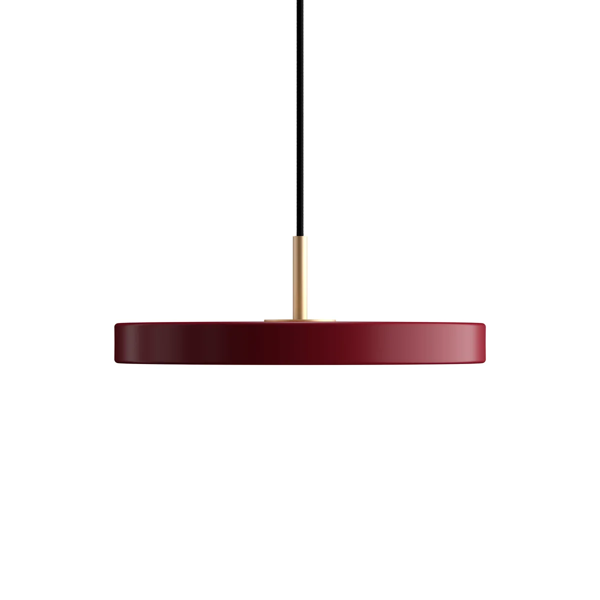 UMAGE – Asteria Mini LED-Pendelleuchte, Messing / ruby red