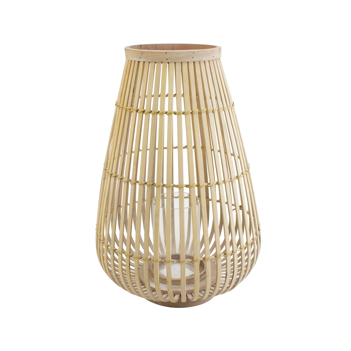 7,5cm Dekoration für Garten Kerzenhalter Teelichthalter Bambus Windlicht 