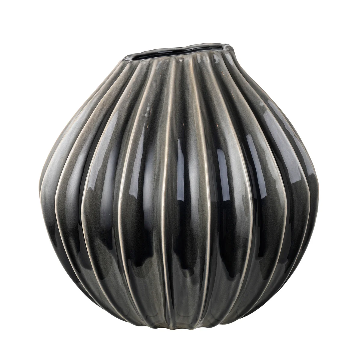 Broste Copenhagen – Wide Vase, Ø 40 x H 40 cm, smoked pearl