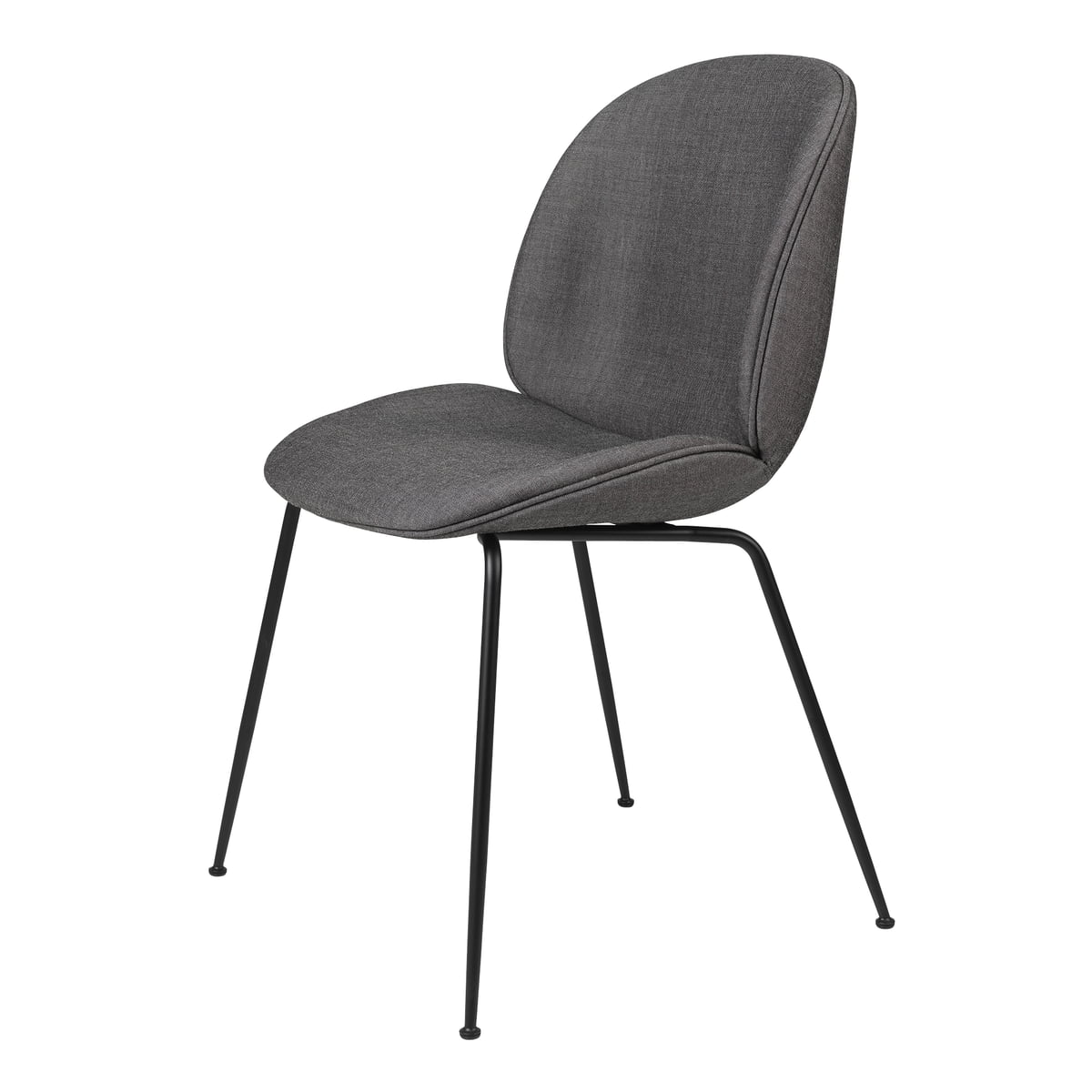 gubi  beetle dining chair gepolstert schwarz matt  remix kvadrat 152