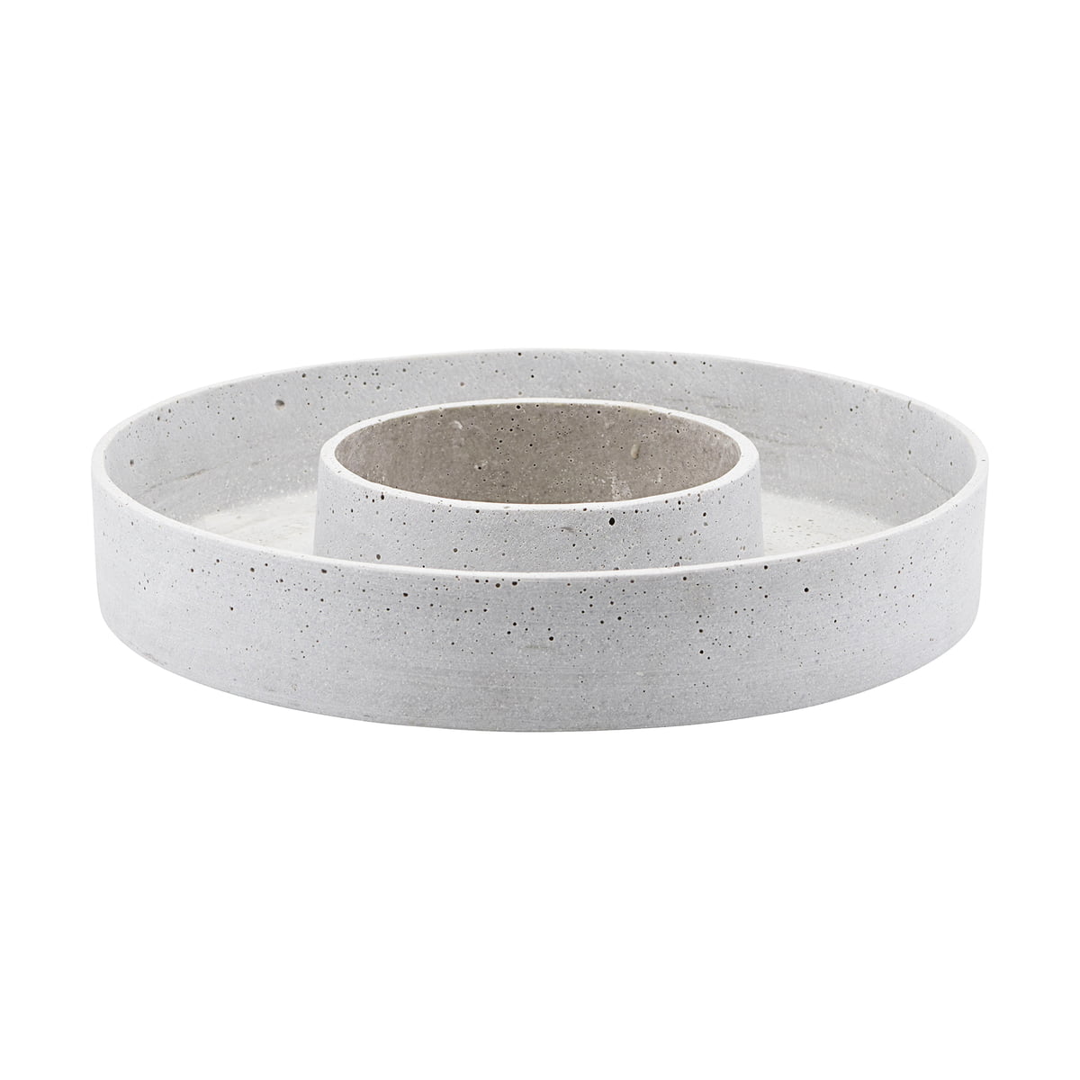House Doctor – The Ring Kerzenhalter für Blockkerzen, Ø 35 cm, betongrau