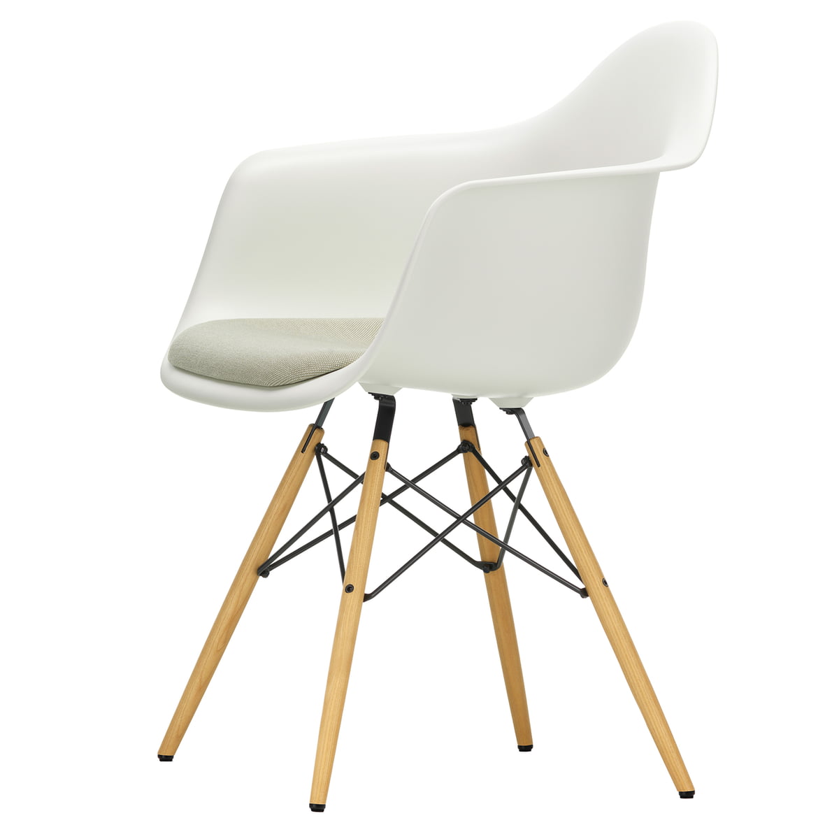 Eames Plastic Armchair DAW mit Sitzpolster von Vitra Connox