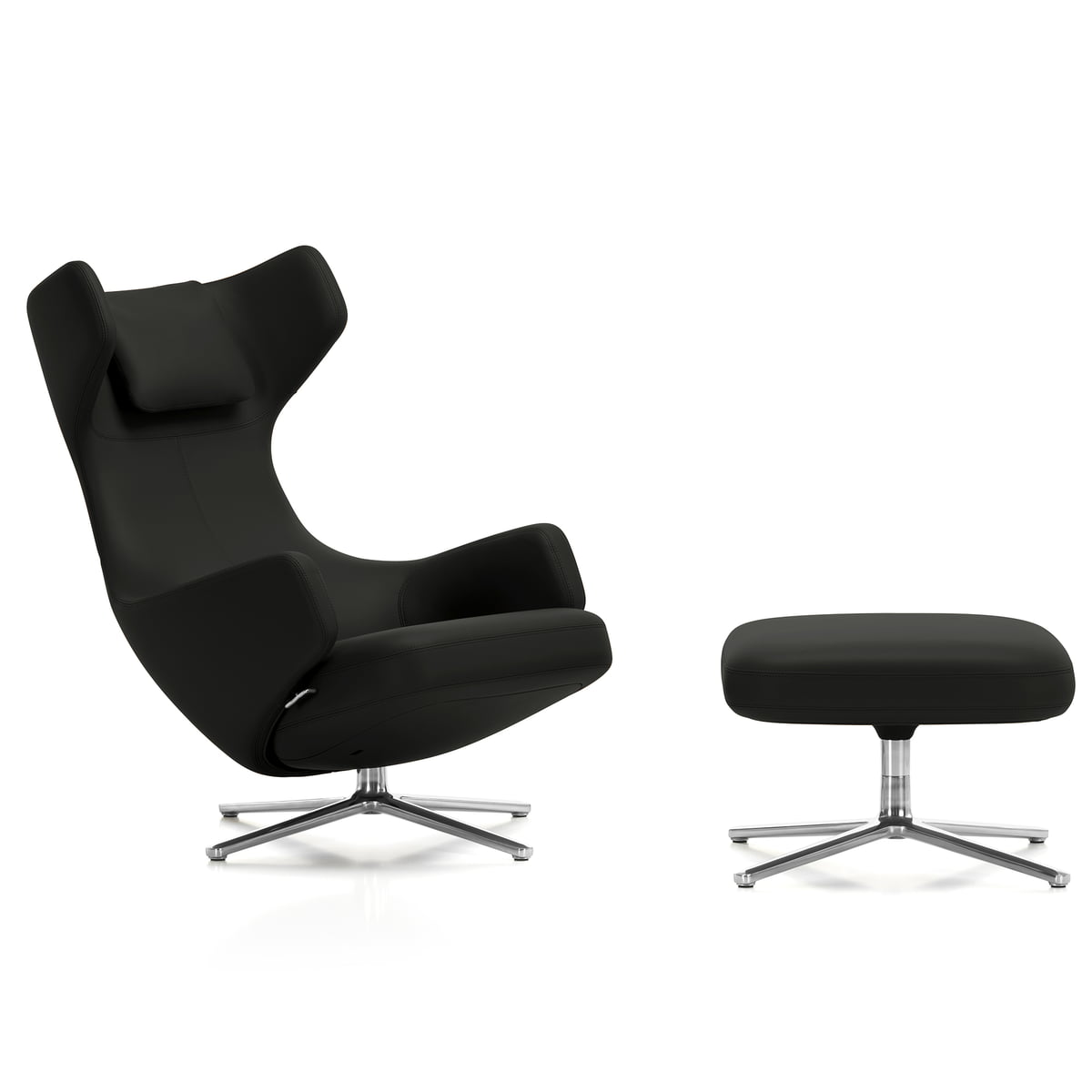 Grand Repos Sessel + Ottoman (Leder) von Vitra | Connox