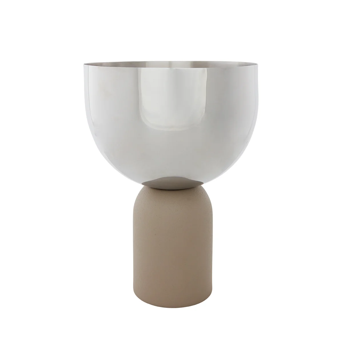 AYTM – Torus Blumentopf, Ø 22 cm, taupe / silber