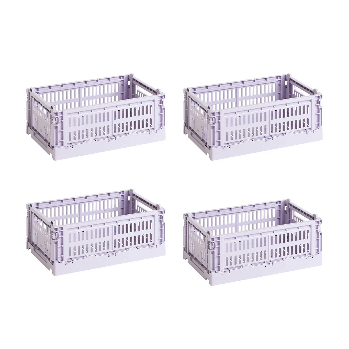 HAY - Colour Crate Korb S, 26,5 x 17 cm, lavender, recycled (4er Set)