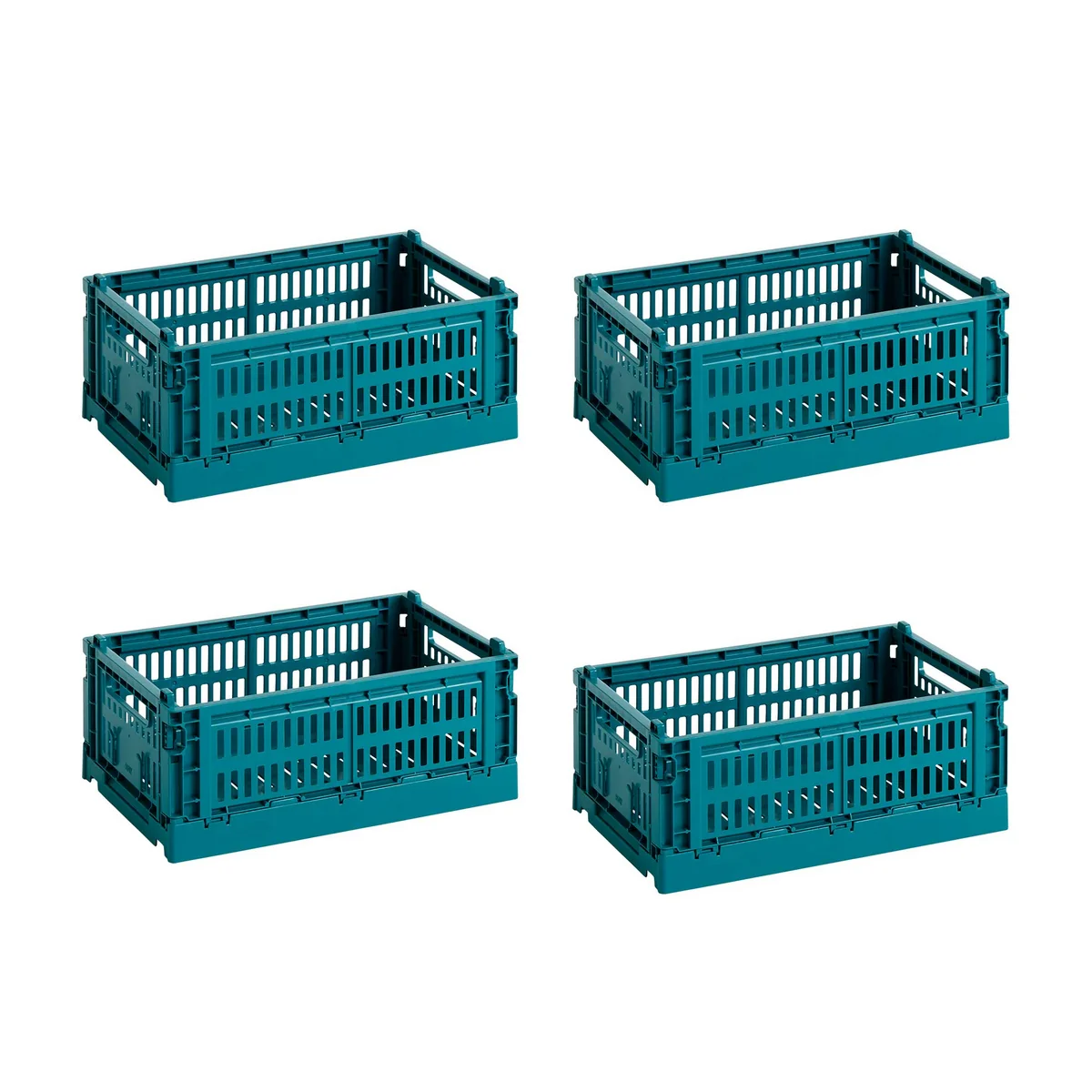 HAY - Colour Crate Korb S, 26,5 x 17 cm, ocean green, recycled (4er Set)