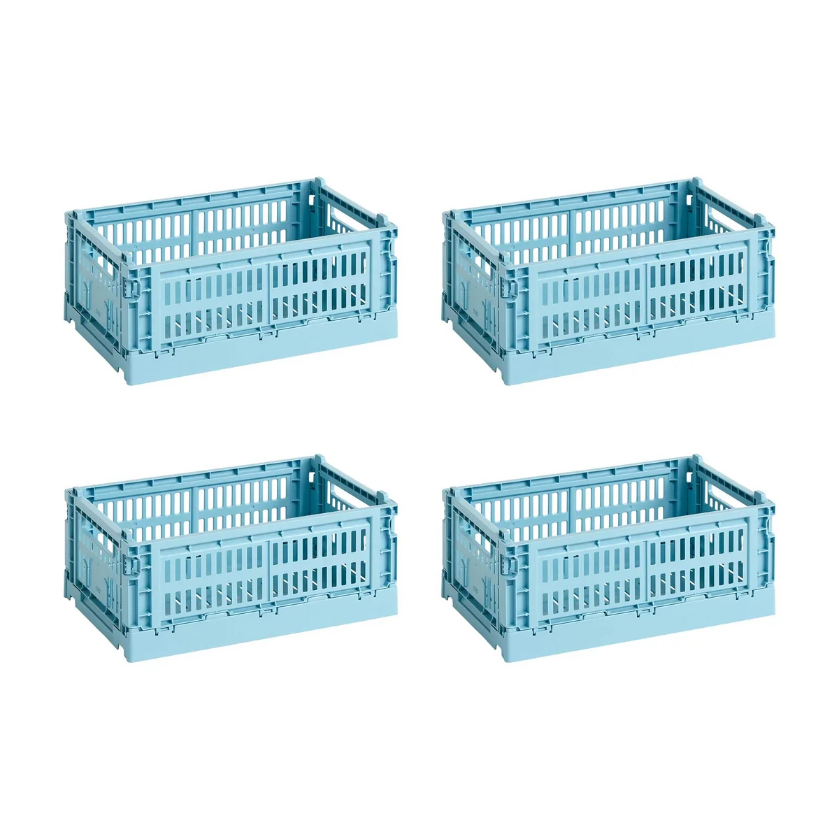 HAY - Colour Crate Korb S, 26,5 x 17 cm, light blue, recycled (4er Set)