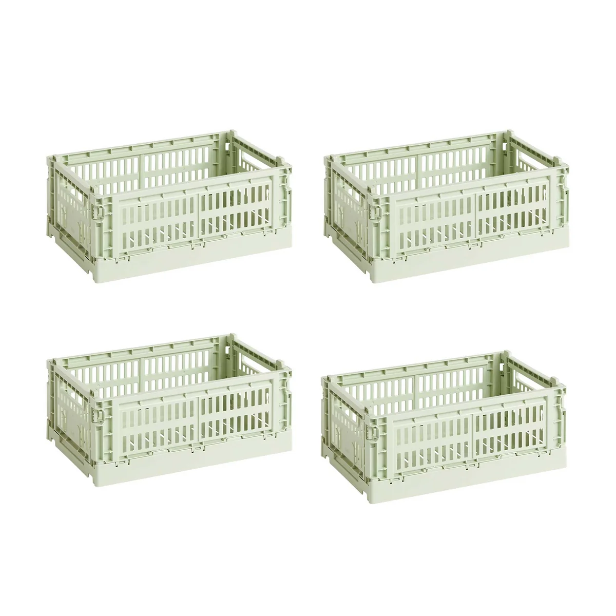HAY - Colour Crate Korb S, 26,5 x 17 cm, mint, recycled (4er Set)
