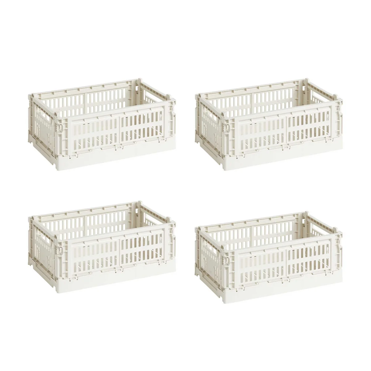 HAY - Colour Crate Korb S, 26,5 x 17 cm, off white, recycled (4er Set)