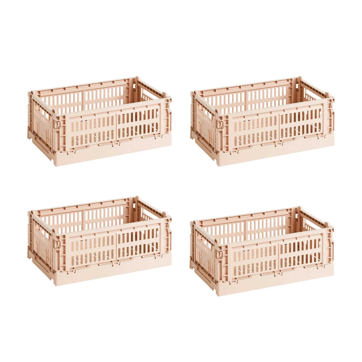 HAY - Colour Crate Korb S, 26,5 x 17 cm, powder, recycled (4er Set)
