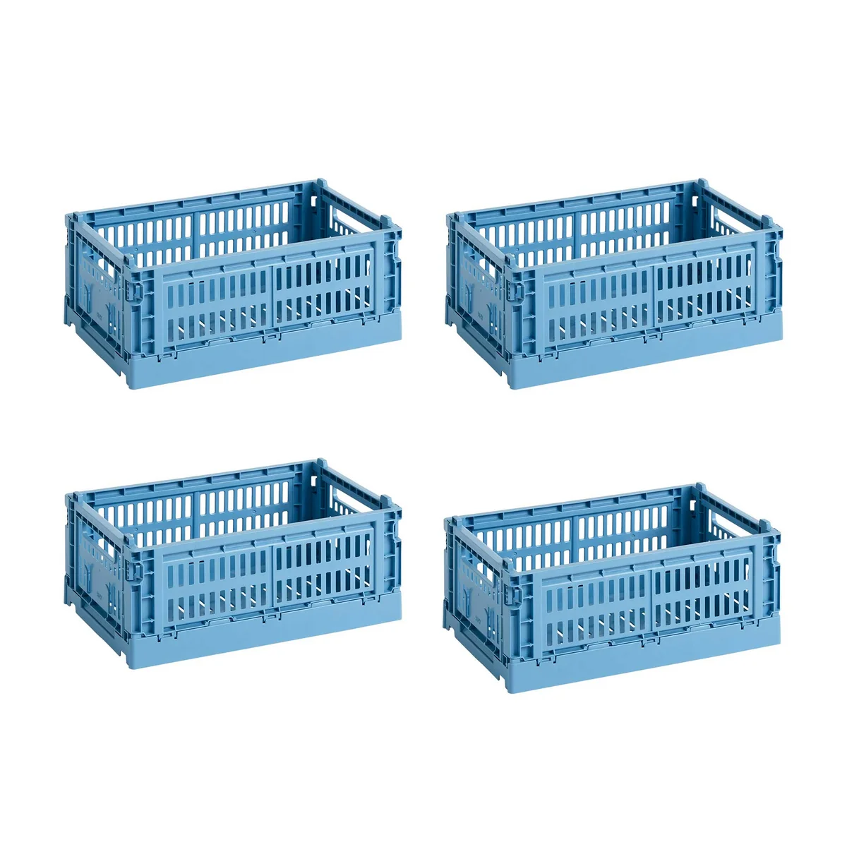 HAY - Colour Crate Korb S, 26,5 x 17 cm, sky blue, recycled (4er Set)