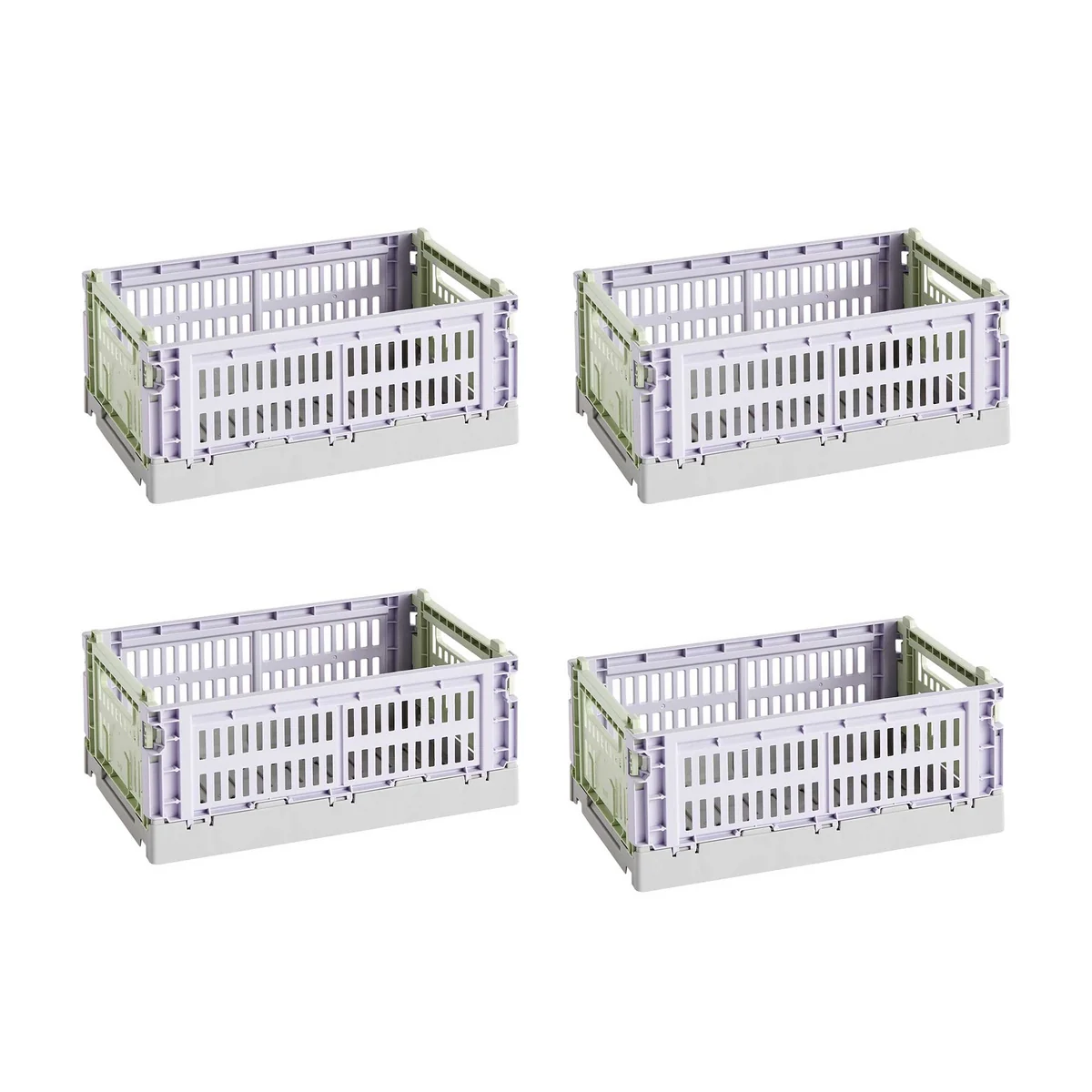 HAY - Colour Crate Mix Korb S, 26,5 x 17 cm, lavender, recycled (4er Set)