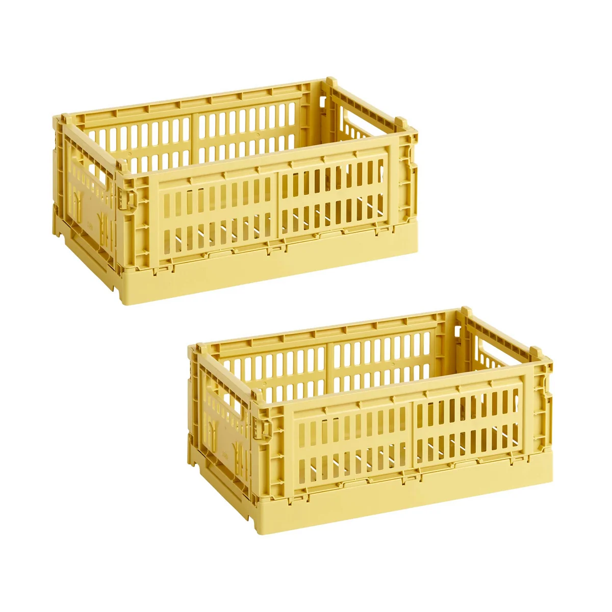 HAY - Colour Crate Korb S, 26,5 x 17 cm, dusty yellow, recycled (2er Set)