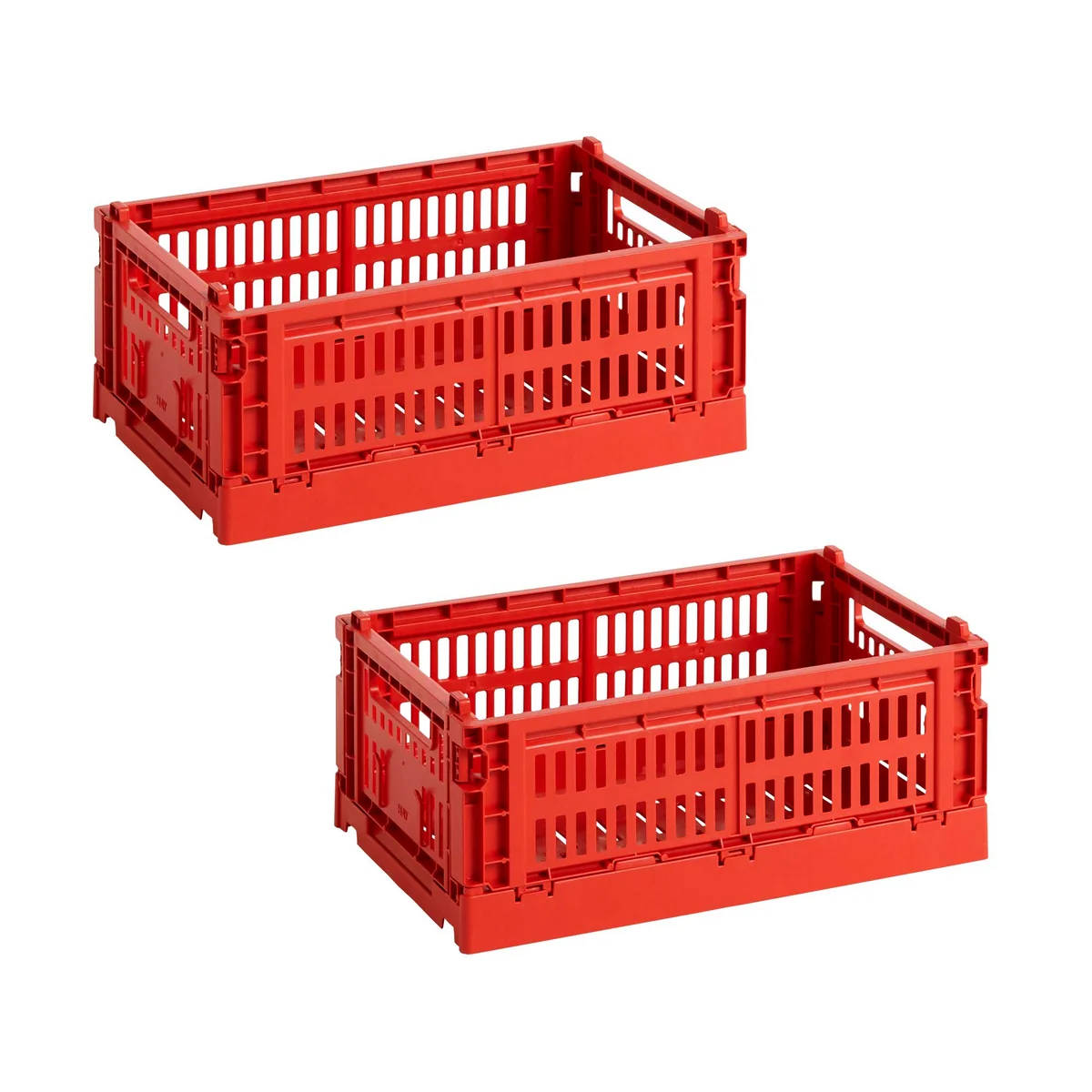 HAY - Colour Crate Korb S, 26,5 x 17 cm, red, recycled (2er Set)