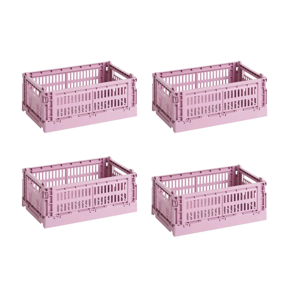 HAY - Colour Crate Korb S, 26,5 x 17 cm, dusty rose, recycled (4er Set)