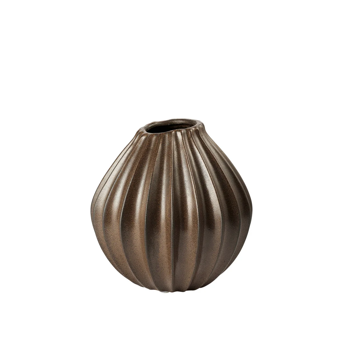 Broste Copenhagen – Wide Vase, Ø 25 x H 25 cm, antique brown
