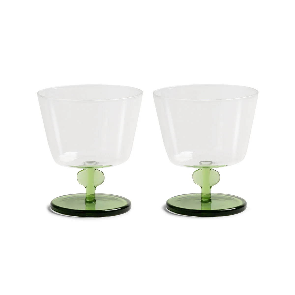 &klevering - Petal Trinkglas 200 ml, grün (2er-Set)