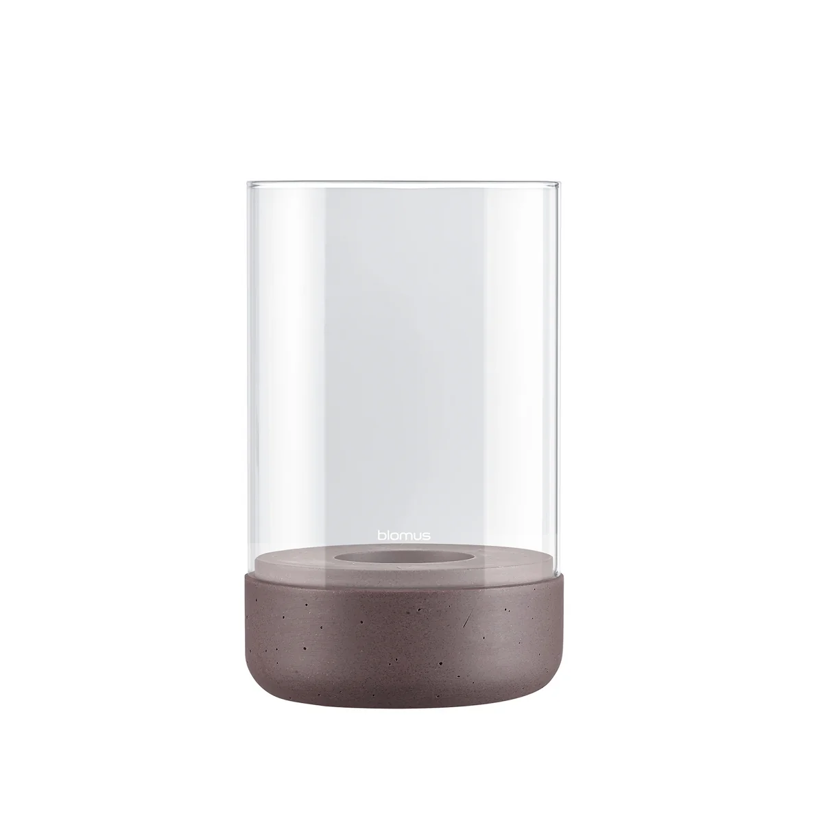 Blomus – Calma Windlicht, Ø 12 cm, klar / cedar wood