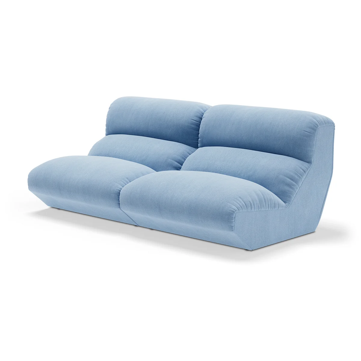 &Tradition – Hi Lo 2-Sitzer Sofa, Konfiguration A, blau (Stoff Kvadrat Gentle 0733)