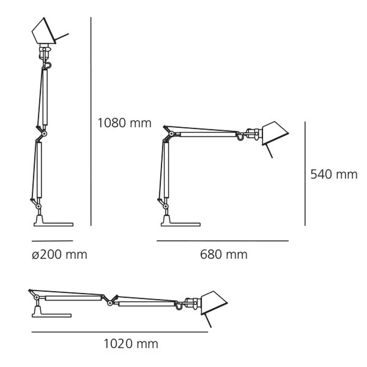 Artemide - Tolomeo Mini Tischleuchte, weiß, Strichzeichnung