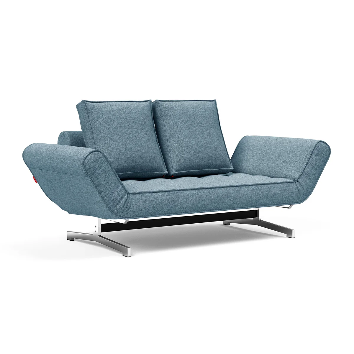 Innovation Living – Ghia Schlafsofa, 2-Sitzer, chrom / hellblau (525 Mixed Dance)
