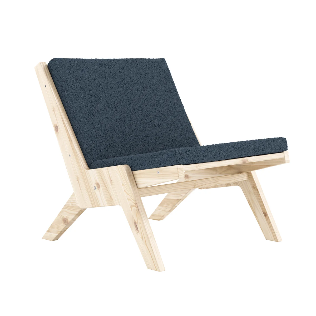 Karup Design – Sway Lounge Chair mit Sitzkissen, Kiefer natur / oxford blue
