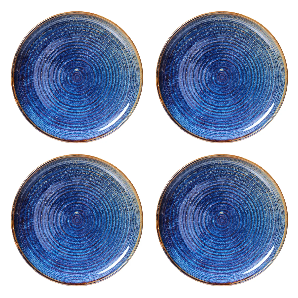 HKliving - Chef Ceramics Teller, Ø 26 cm, rustic blue (4er-Set)