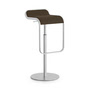 Lapalma - Lem Barhocker S79 (H 55-67 cm), Gestell matt verchromt / Eiche nussbaumfarbig
