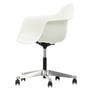 Vitra - Eames Plastic Armchair PACC, poliert / weiß, weiche Rollen (Hartboden)
