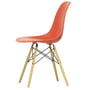 Vitra - Eames Plastic Side Chair DSW, Ahorn gelblich / poppy red (Filzgleiter weiß)
