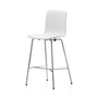 Vitra - Hal RE Barhocker, medium, baumwollweiß / chrom / schwarze Filzgleiter für Hartboden