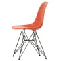 Kopie - Vitra - Eames Plastic Side Chair DSR RE, basic dark / poppy red (Kunststoffgleiter basic dark)