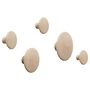 Muuto - Wandhaken "The Dots" 5er-Set, Eiche natur