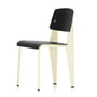 Vitra - Prouvé Standard SP chair, ecru / schwarz, Filzgleiter schwarz (Hartboden)