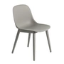 Muuto - Fiber Side Chair Wood Base, grau recycled