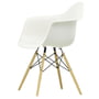 Vitra - Eames Plastic Armchair DAW, Esche honigfarben / weiß (Filzgleiter weiß)