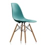 Vitra - Eames Plastic Side Chair DSW, Esche honigfarben / ocean (Kunststoffgleiter weiß)