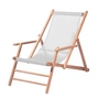 Jan Kurtz - Maxx Deckchair Teakholz, Bezug Kunststoffgewebe weiß