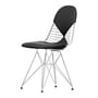 Vitra - Wire Chair DKR-2 (neue Höhe), Premium F Leder / schwarz, basic dark (Filzgleiter)