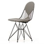 Vitra - Wire Chair DKR-2 Bikini, Untergestell basic dark, Stoff Checker schwarz/weiß, Filzgleiter (basic dark)