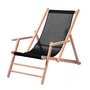 Jan Kurtz - Maxx Deckchair Teakholz, Bezug Kunststoffgewebe schwarz