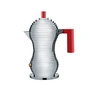 Alessi - Pulcina Espressokocher, 15 cl, induktionsgeeignet, silber / rot