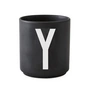 Design Letters - AJ Porzellan Becher Y, schwarz
