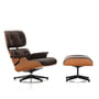 Vitra - Lounge Chair & Ottoman, poliert / Seiten schwarz, Kirschbaum, Leder Premium F chocolate (klassisch)