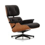 Vitra - Lounge Chair, poliert / Seiten schwarz, Kirschbaum, Leder Premium F nero (neue Maße)