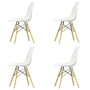 Vitra - Eames Plastic Side Chair DSW, Ahorn gelblich / weiß (Filzgleiter weiß) (4er-Set)
