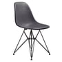 Vitra - Eames Fiberglass Side Chair DSR, basic dark / Eames elephant hide grey (Filzgleiter basic dark)