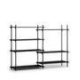 Moebe - Shelving System, Medium Double, Eiche schwarz gebeizt / schwarz