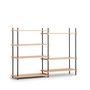 Moebe - Shelving System, Medium Double, Eiche geölt / schwarz
